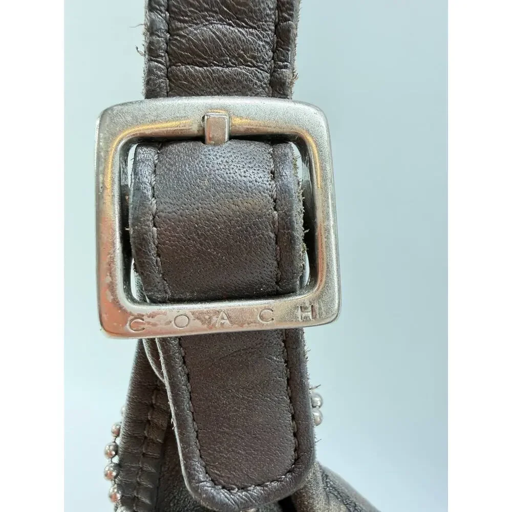 Vintage Coach 9134 Gray Leather Shoulder Bag Purse USA Costa Rica Women's